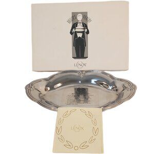 Vintage Lenox Butler's Pantry 9" Oval Aluminum Metal Serving Tray Dish in Box